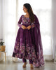PURE SOFT ORGANZA ANARKALI SUIT SET WITH FULLY STITCHED DKB -261 WINE