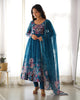 PURE SOFT ORGANZA ANARKALI SUIT SET WITH FULLY STITCHED DKB -261 RAMA