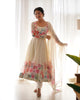 CREME COLOURED PURE SOFT ORGANZA ANARKALI SUIT SET WITH FULLY STITCHED DKB-25